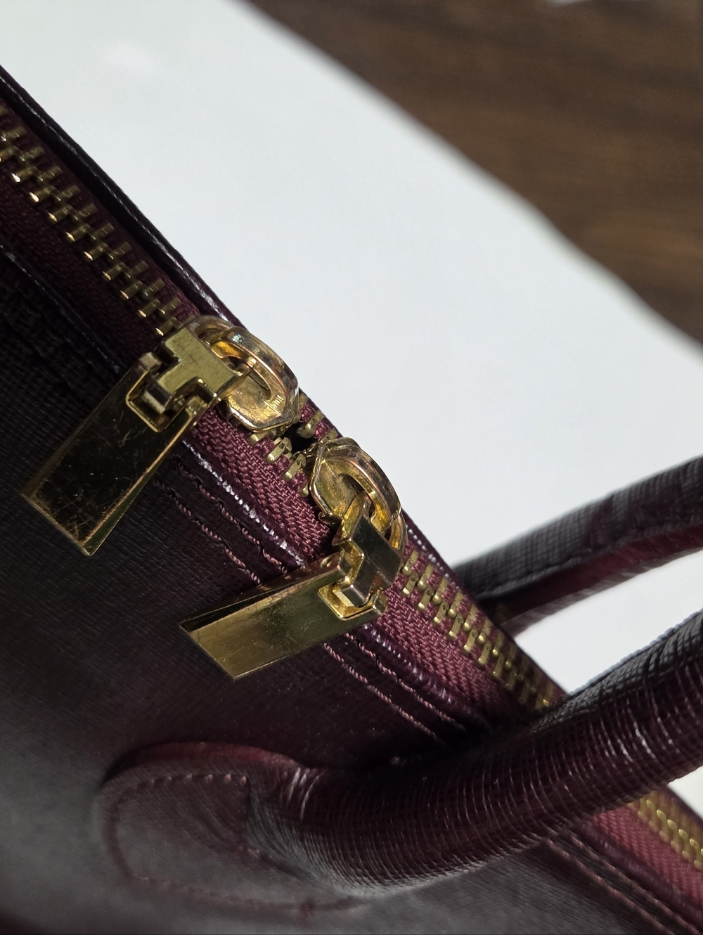 Leather Satchel Handbag in Deep Plum - Women Bags Satchels - Picture 11 of 14